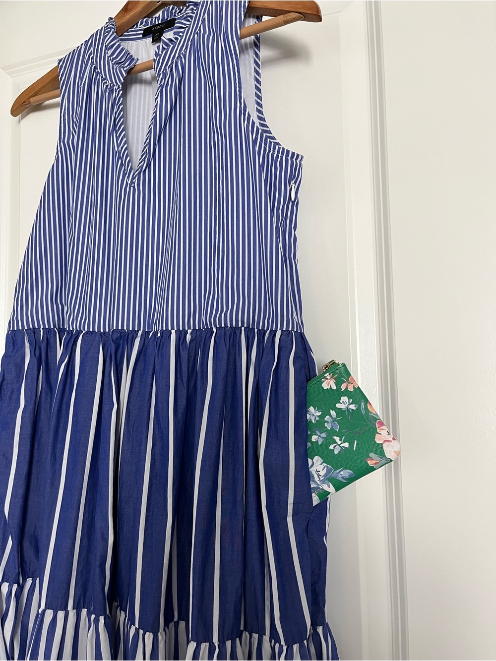 XS J Crew Dress Midi Summer Dress with Pockets - Picture 7 of 9